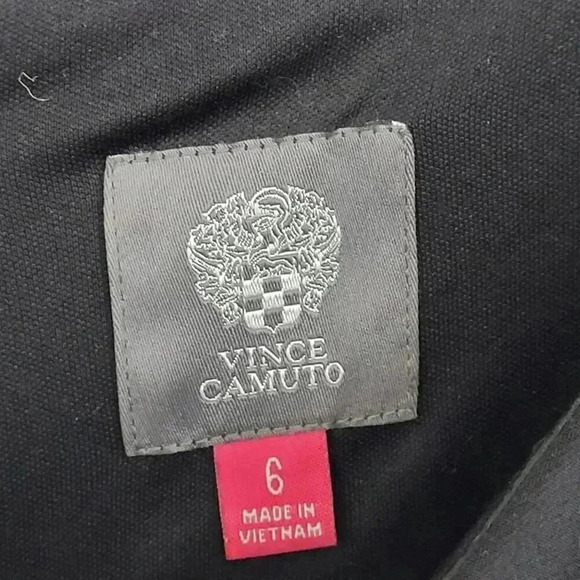 Vince Camuto Black Knee-Length Dress With Gold Neck Detail & 3/4 Sleeves Size 6 - Picture 4 of 7